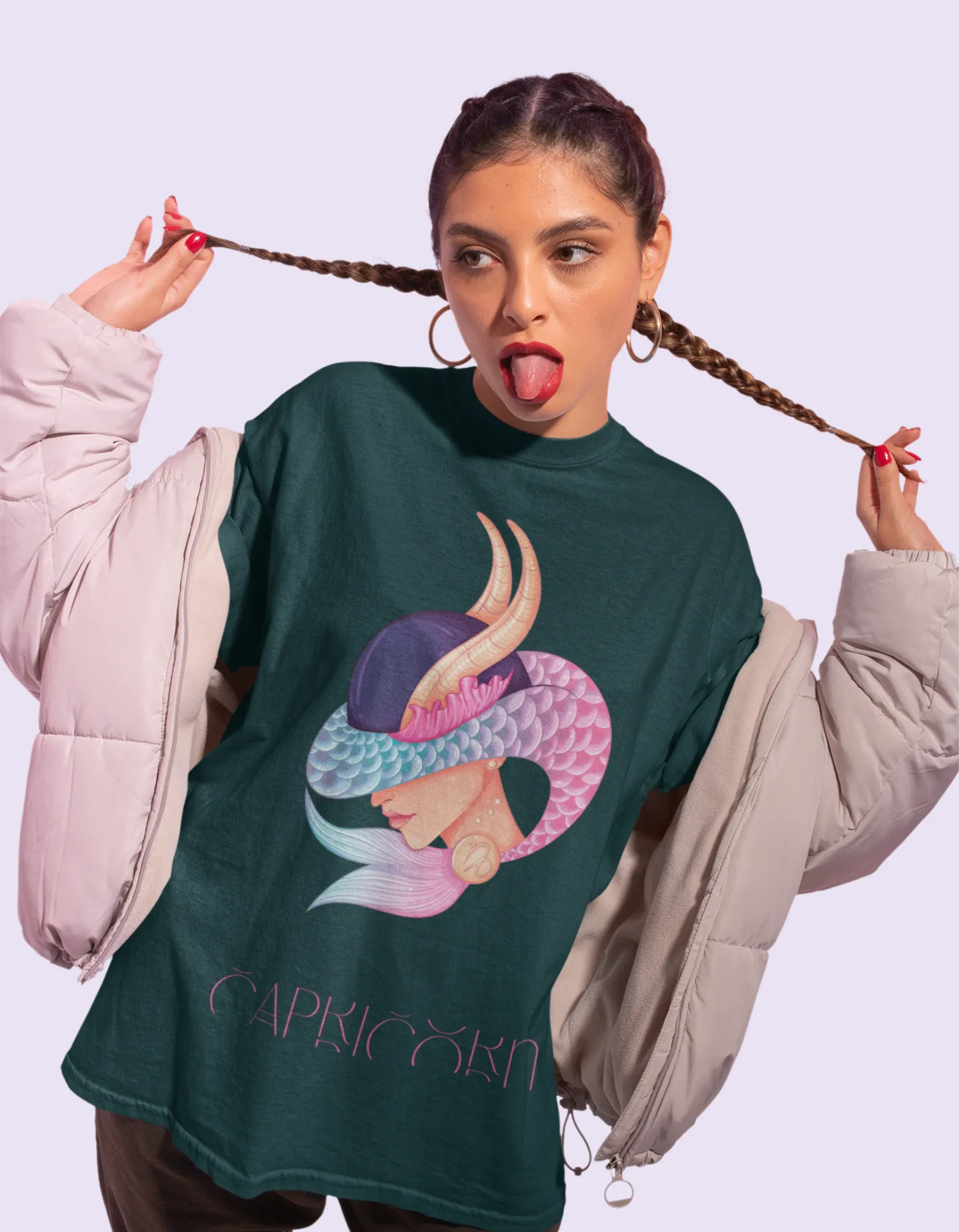 Capricorn Zodiac Graphic Printed Oversized T-Shirt For Women