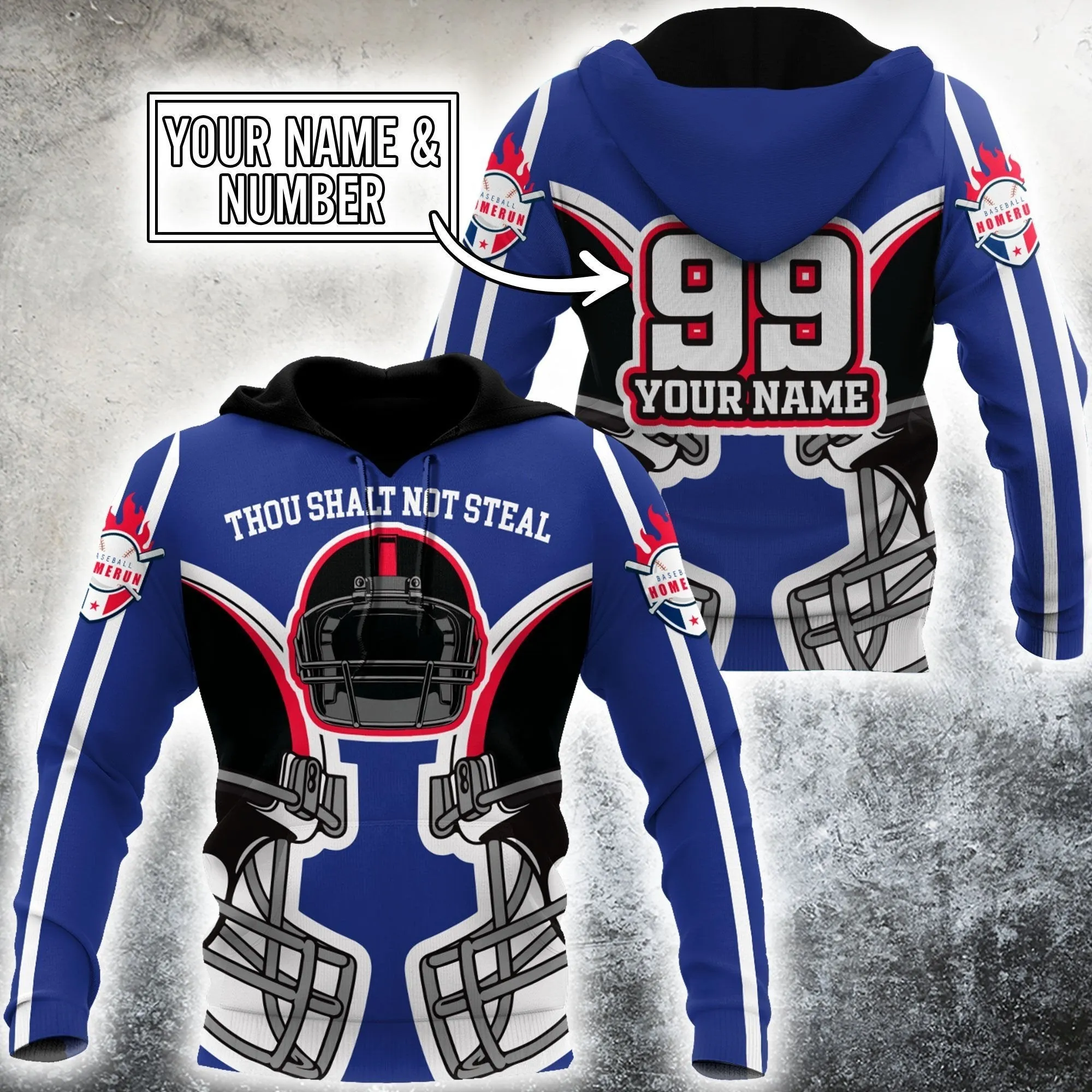 Customize Name & Number Baseball Home Run Sweatshirt Hoodie Shirts For Men And Women